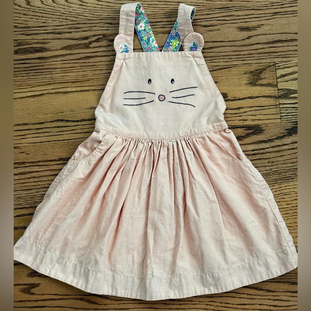 Mini Boden Mouse Pinafore with Floral Accents